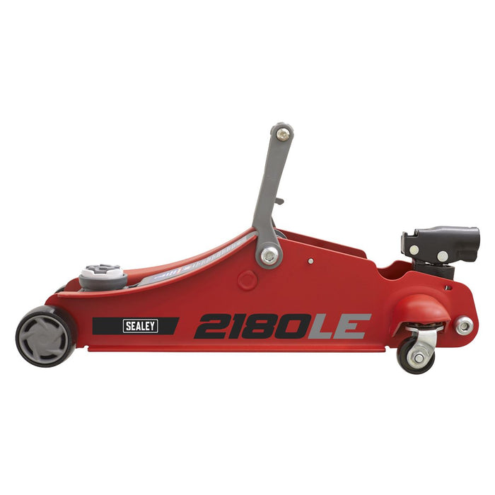 Sealey 180 Handle Low Profile Short Chassis Trolley Jack 2 Tonne - Red 2180LE Sealey - Town Tools 