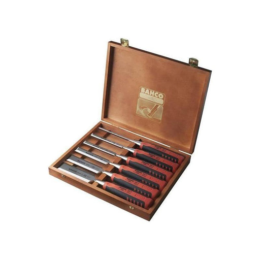 Bahco 424P-S6 Bevel Edge Chisel Set in Wooden Box, 6 Piece Bahco - Town Tools