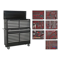 Superline PRO Tool Chest Combination 23 Drawer with 446pc Tool Kit - Black