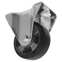 Sealey Heavy-Duty Rubber Fixed Plate Castor Wheel125mm Trade SCW5125FPEM