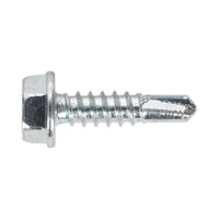 Sealey Self Drilling Screw 4.8 x 19mm Hex Head Zinc Pack of 100 SDHX4819