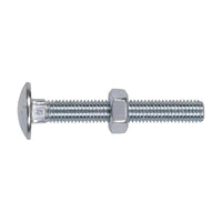 Sealey Coach Bolt & Nut DIN 603 M10 x 75mm Zinc Pack of 50 CBN1075