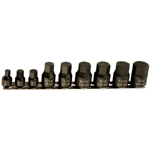 Laser Low Profile Impact AF Hex Socket Bit Set 1/4"D, 3/8"D 9pc 5666 Laser - Town Tools 