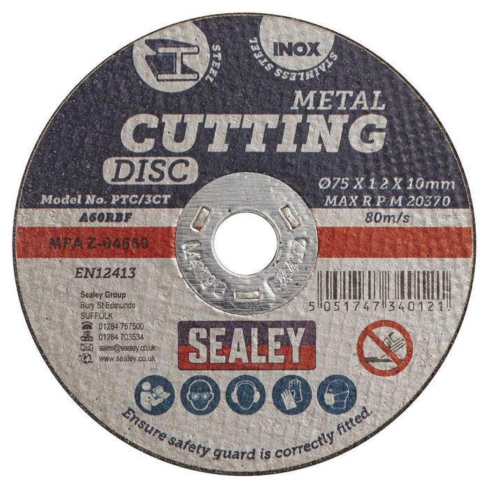 Sealey Cutting Disc75 x 1.2mm10mm Bore PTC/3CT Sealey - Town Tools 