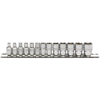 Draper Metric Socket Set on a Metal Rail, 1/4" Sq. Dr. (13 Piece) 16487