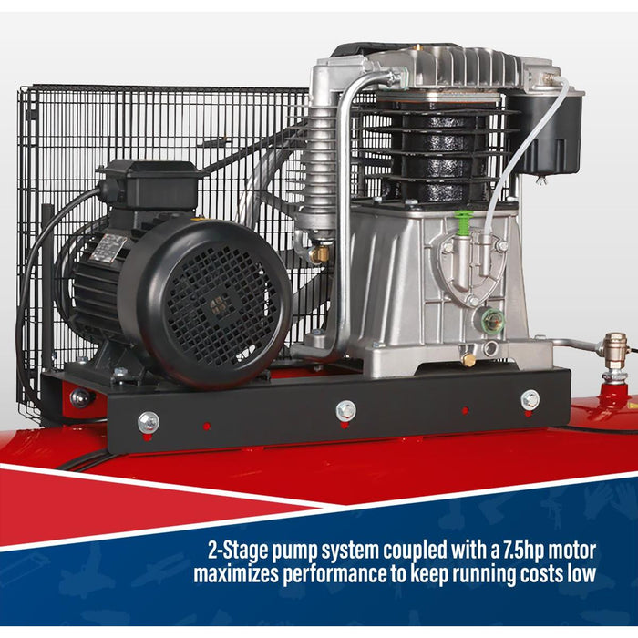 Sealey 500L Belt Drive Air Compressor with Cast Cylinders 7.5hp 3ph 2-Stage Sealey - Town Tools 