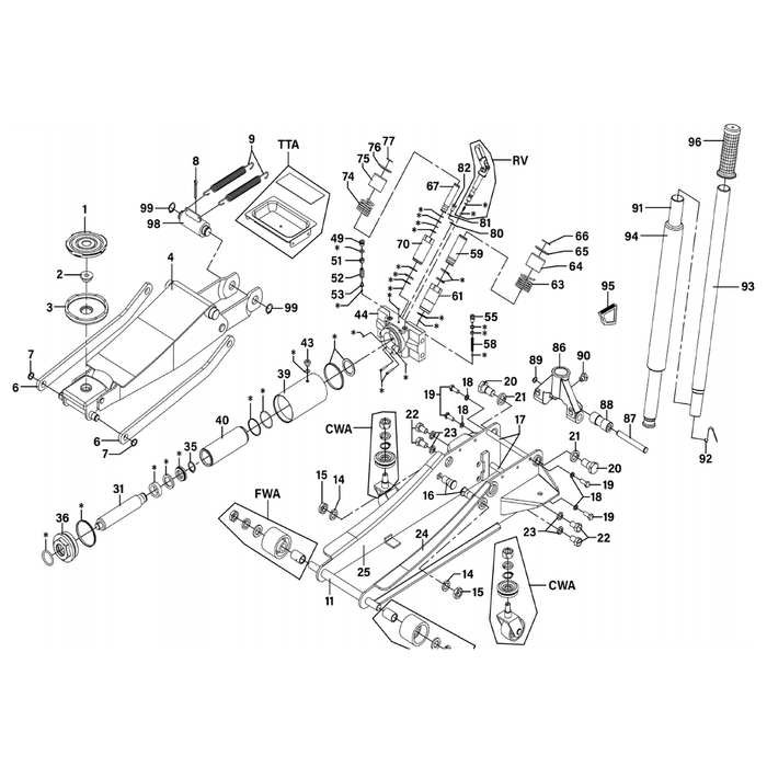 Sealey Wheel,Rear Swivel Castor, Single Bolt