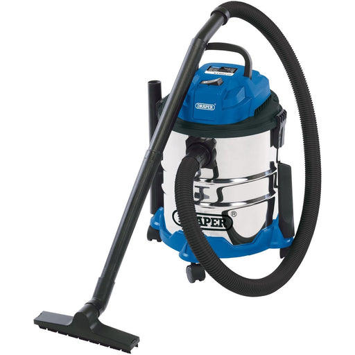 Draper Wet and Dry Vacuum Cleaner with Stainless Steel Tank, 20L, 1250W 20515 Draper - Town Tools 