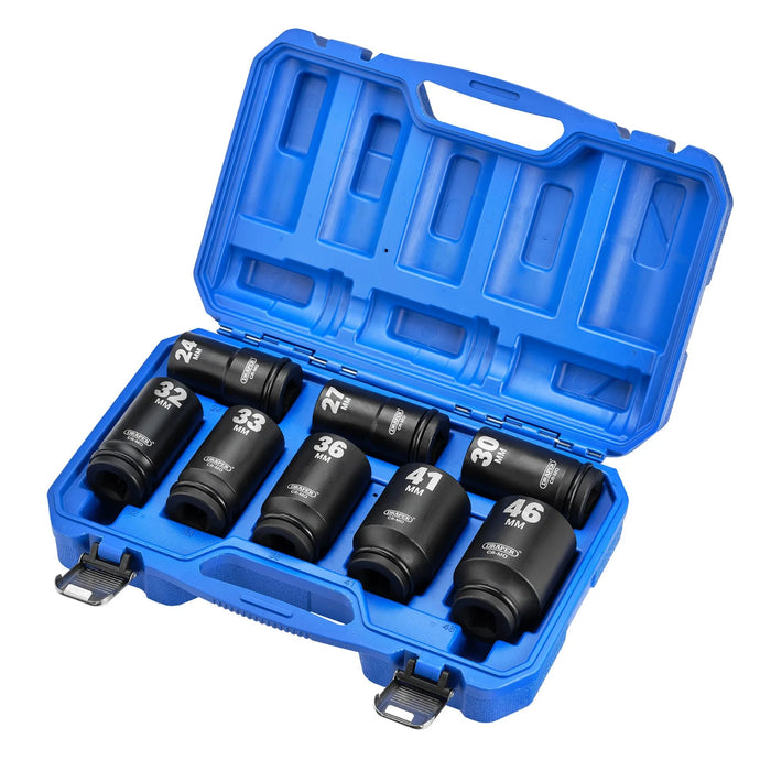 Draper HI-TORQ® Metric Deep Impact Socket Set, Sq. Dr. (8 Piece) 1-3