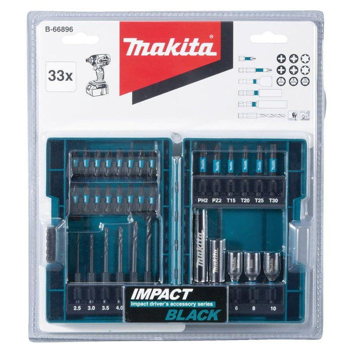 Makita 33Pcs Impact Black Set B-66896 Makita - Town Tools