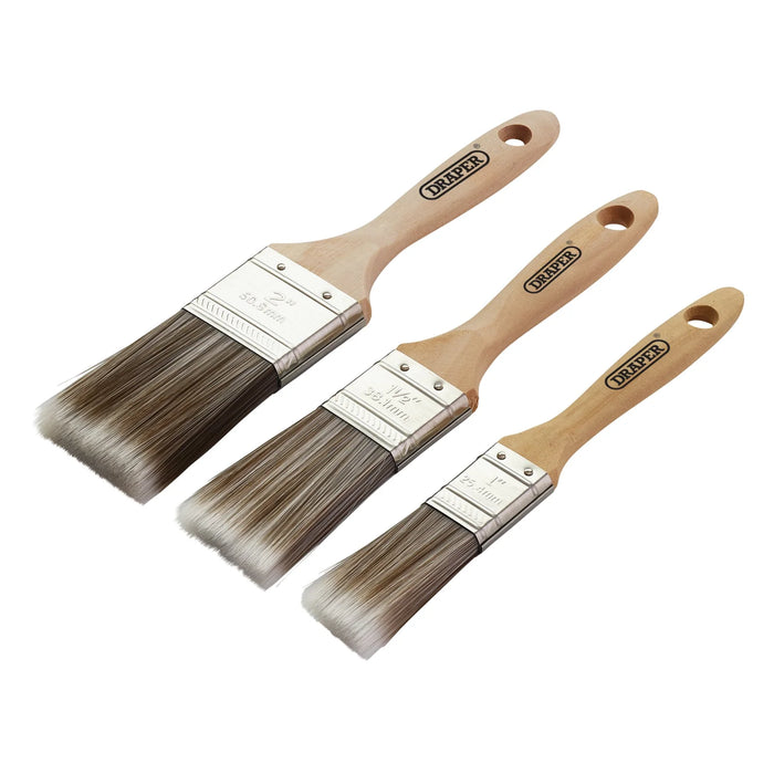 Draper Wood Handle Paint Brush Set (3 Piece) - PB-WOOD-3 Piece