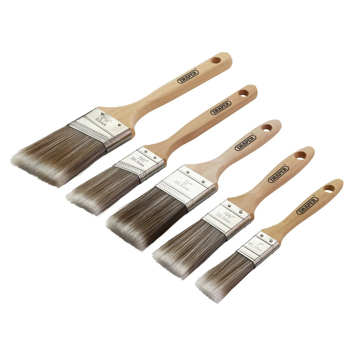 Draper Wood Handle Paint Brush Set (5 Piece) - PB-A/WOOD-5 Piece
