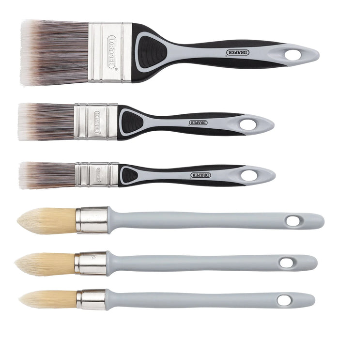 Draper Flat and Round Sash Paint Brush Set (6 Piece) - PB-F/RS-6 Piece