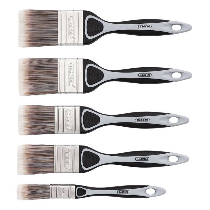 Draper Soft Grip Flat Paint Brush Set (5 Piece) - PB-FLAT-5 Piece
