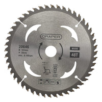 Draper TCT Circular Saw Blade for Wood, 165 x 20mm, 48T - SBW2