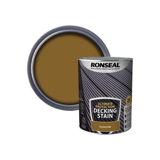 Ronseal Ultimate Protection Decking Stain Country Oak 5 litre Ronseal - Town Tools