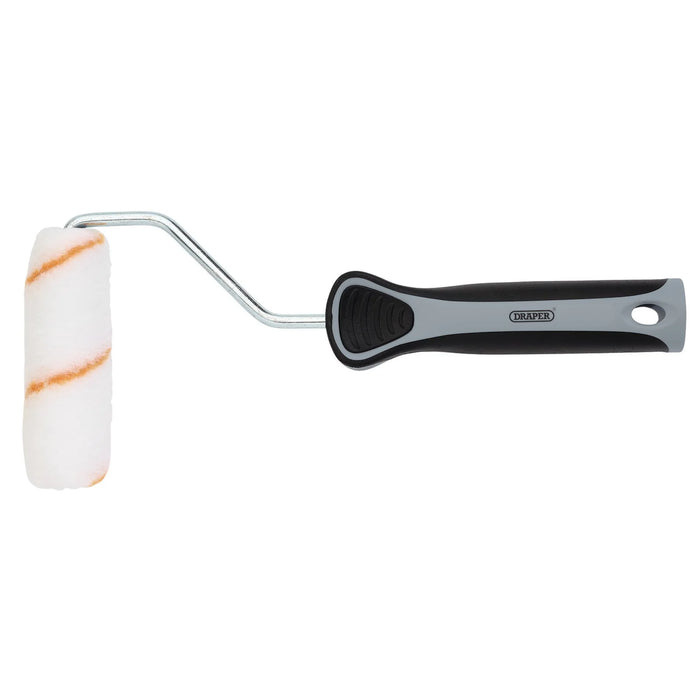 Draper Medium Pile Polyester Paint Roller with Soft Grip Handle, 4"/100mm