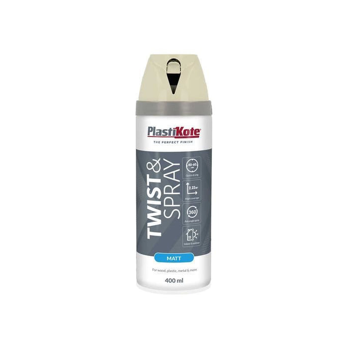 Plastikote Twist & Spray Matt 400ml Georgian Stone PlastiKote - Town Tools