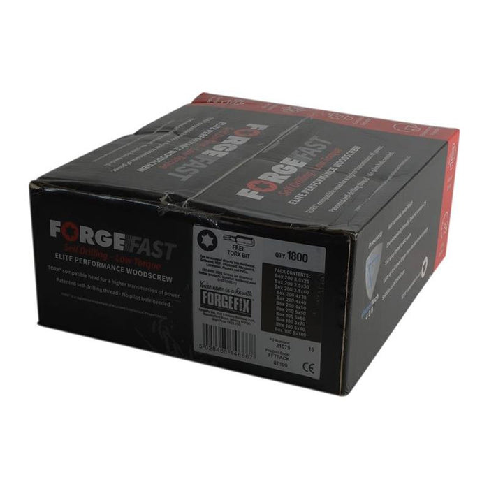 Forgefix ForgeFast Torx® Compatible Wood Screw Pack 1800 Piece ForgeFix - Town Tools