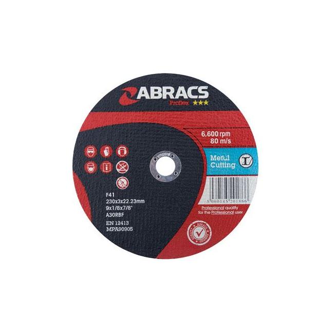 Connect Abracs Flat Cutting Discs 230mm x 3.0mm 5pc 32057 Tool Connection - Town Tools 