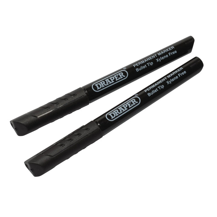 Draper Marker Pens, Black (Pack of 2) - MP2BK