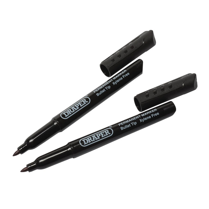 Draper Marker Pens, Black (Pack of 2) - MP2BK