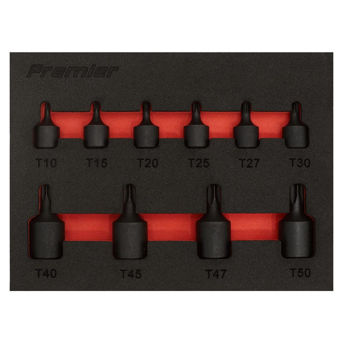 Premier Low Profile TRX-Star* Impact Socket Bit Set 1/4" & 3/8"Sq Drive 10pc Sealey Premier - Town Tools 