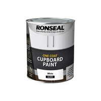 Ronseal One Coat Cupboard Paint White Gloss 750ml