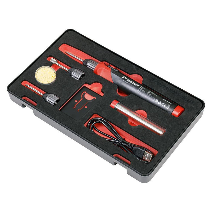 Sealey Lithium-ion Rechargeable Soldering Iron Kit 30W SDL11 Sealey - Town Tools 