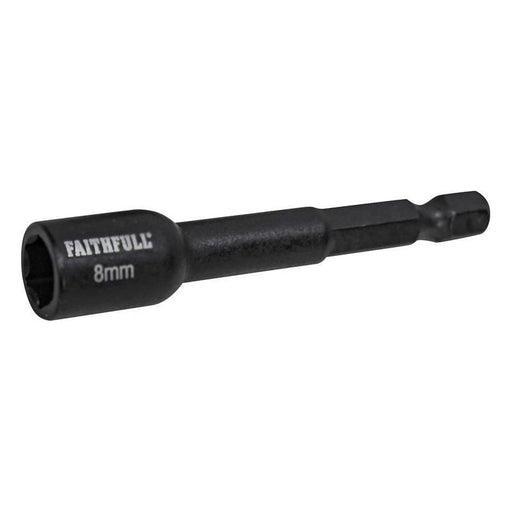 Faithfull Magnetic Impact Nut Driver 8mm x 1/4in Hex Faithfull - Town Tools