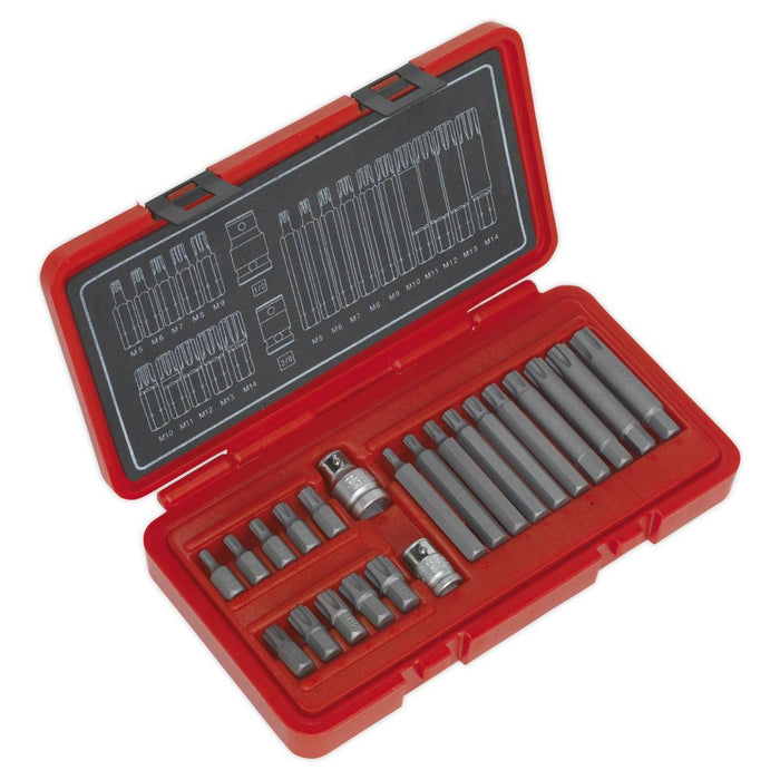 Sealey Ribe Bit Set 22Pc 3/8Inch & 1/2Inchsq Drive