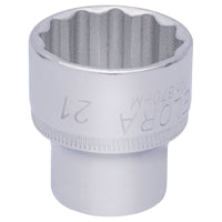 Draper Elora Bi-Hexagon Socket, 3/8" Sq. Dr., 21mm 25979