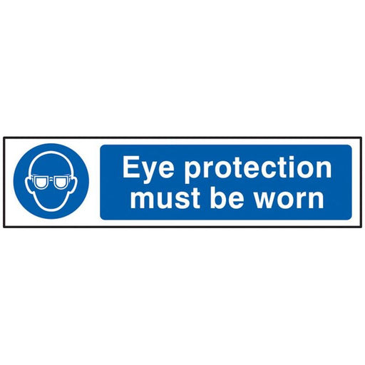 Scan Eye Protection Must Be Worn - PVC Sign 200 x 50mm Scan - Town Tools