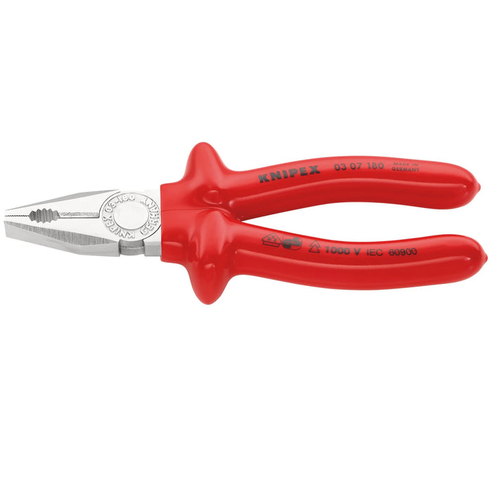 KNIPEX 03 07 180 VDE Combination Pliers, 180mm - 03 07 180