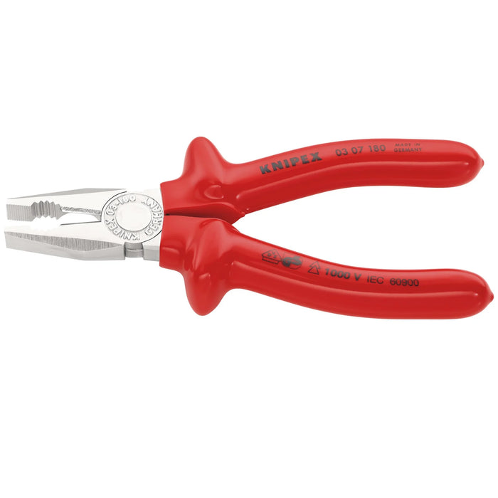 KNIPEX 03 07 180 VDE Combination Pliers, 180mm - 03 07 180