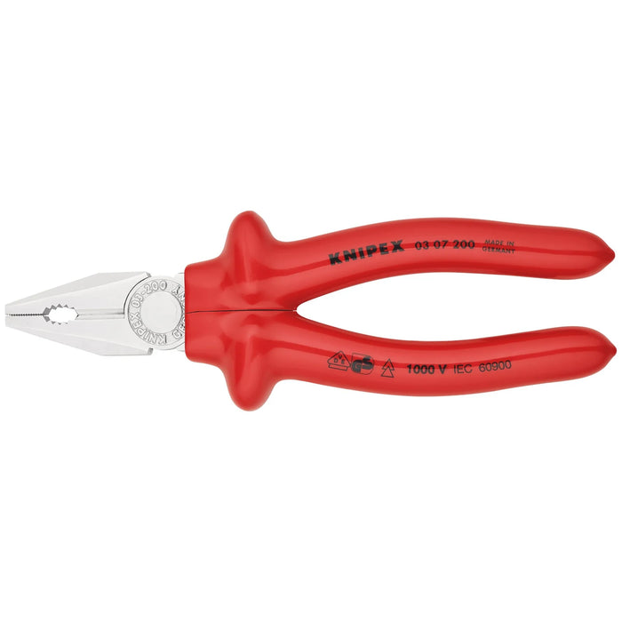 KNIPEX 03 07 200 VDE Combination Pliers, 200mm - 03 07 200