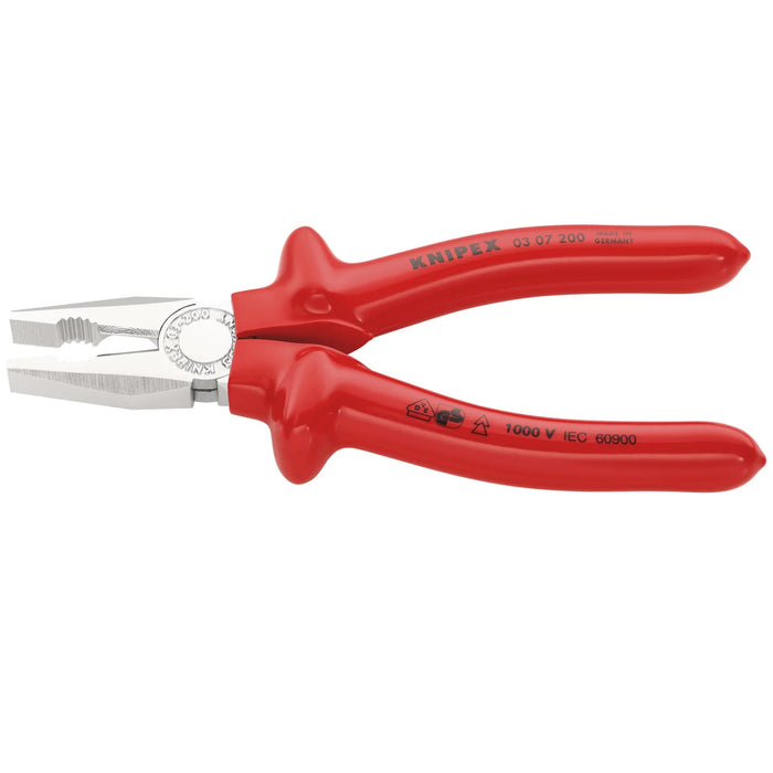 KNIPEX 03 07 200 VDE Combination Pliers, 200mm - 03 07 200