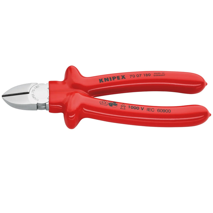 KNIPEX 70 07 180 Diagonal Cutter with dipped insulation, VDE-tested