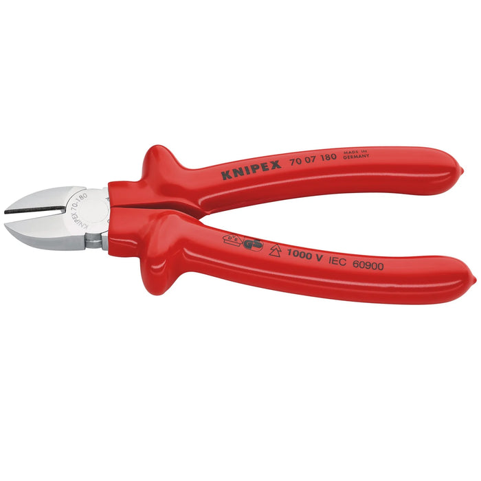 KNIPEX 70 07 180 Diagonal Cutter with dipped insulation, VDE-tested