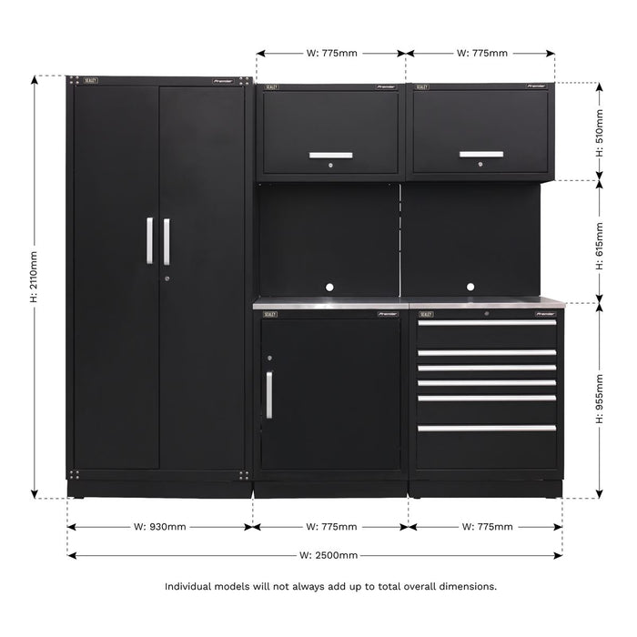 Sealey Premier Premier Storage System with Stainless Worktop 2.5m APMSCOMBO1SS Sealey Premier - Town Tools 