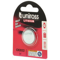 20 Piece Uniross Lithium Coin Cell CR2032 Battery - U1CR2032