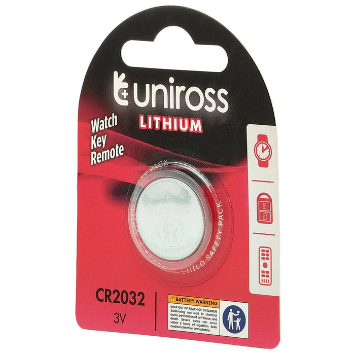 20 Piece Uniross Lithium Coin Cell CR2032 Battery - U1CR2032