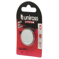 20 Piece Uniross Lithium Coin Cell CR2450 Battery - U1CR2450