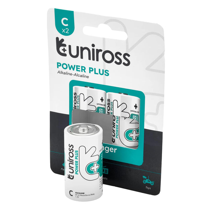 6 Piece Uniross LR14 C Power Plus Alkaline Batteries (Pack of 2) - UPPCPK2