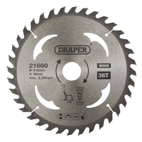 Draper TCT Circular Saw Blade for Wood, 210 x 30mm, 36T - SBW8