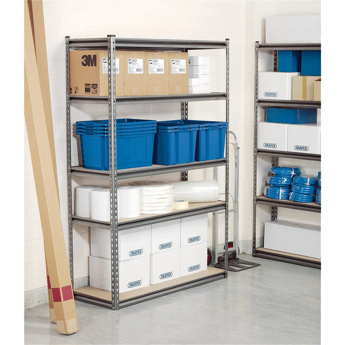 Draper Expert Heavy Duty Steel Shelving Unit, 5 Shelves, L1220 x W450 x H1830mm