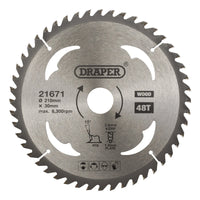 Draper TCT Circular Saw Blade for Wood, 210 x 30mm, 48T - SBW9