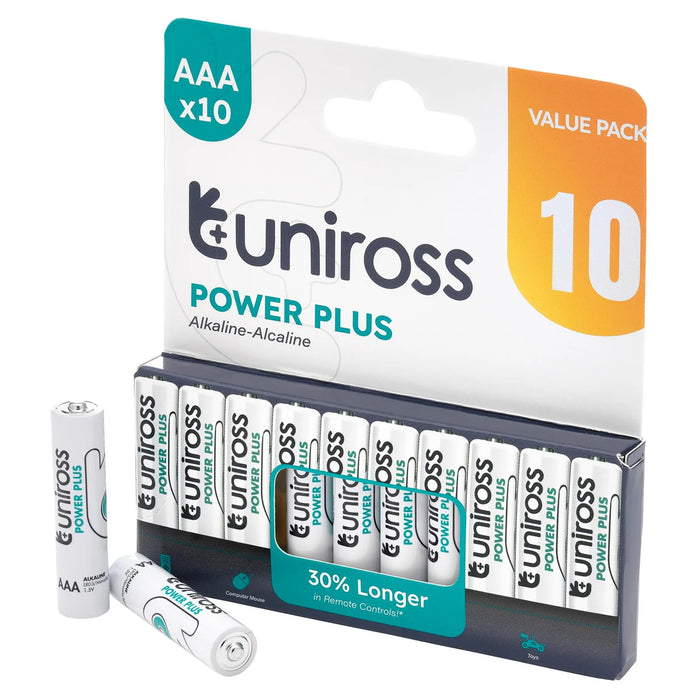 6 Piece Uniross LR03 AAA Power Plus Alkaline Batteries (Pack of 10) - UPPAAAPK10