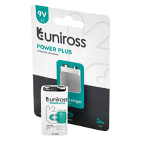 12 Piece Uniross 6LR61 9V Power Plus Alkaline Battery - UPP9PK1