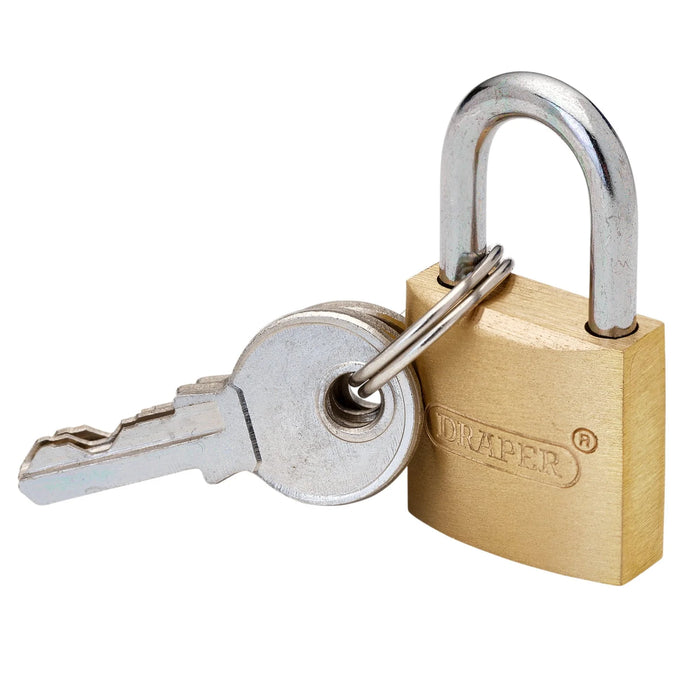 Draper Brass Cylinder padlock 20-30mm